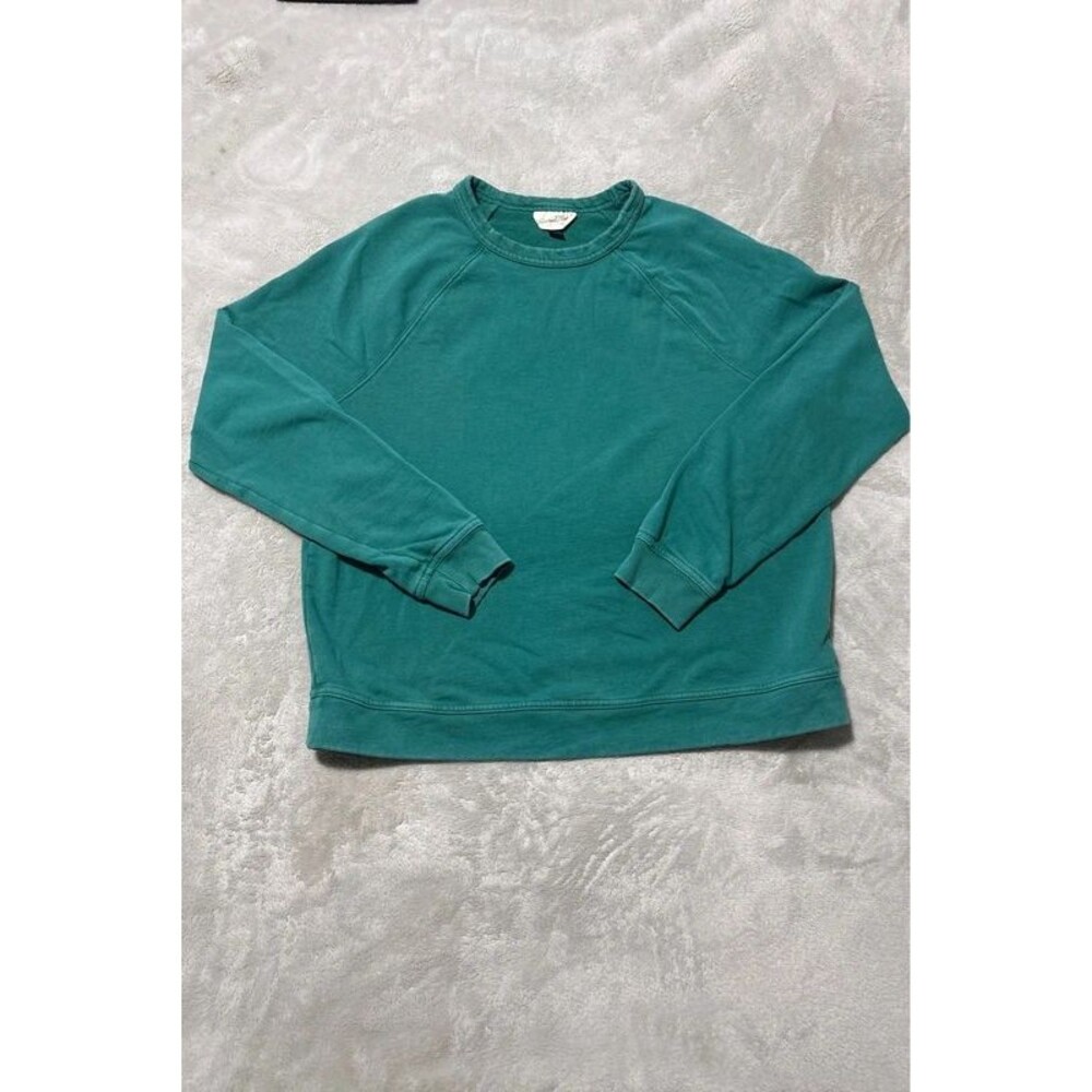 Women’s sweatshirt pullover emerald green fall winter cotton natural fiber
